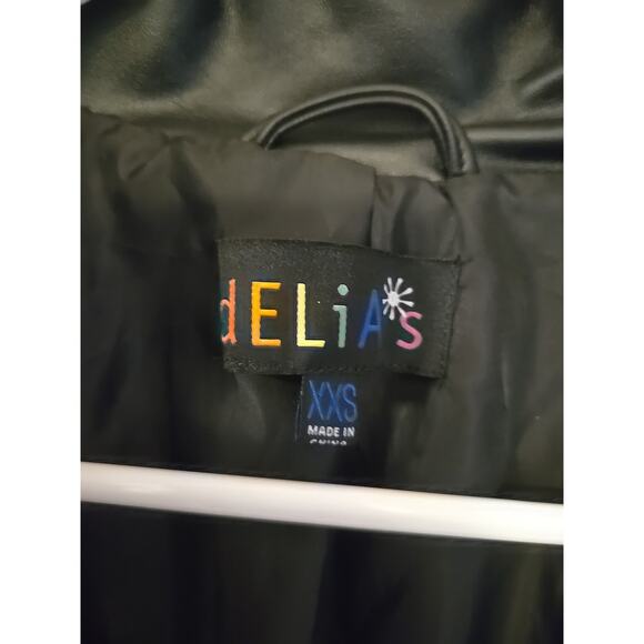 Delias By Dollkill Midnight In Paris Vegan Leather Jacket XXS Amazing Condition - Picture 2 of 6
